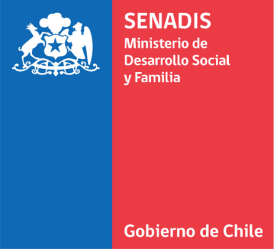 Logo oficial de SENADIS que representa el apoyo en ayudas técnicas para personas con discapacidad.